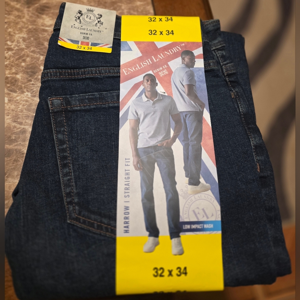 English Laundry Men's Navy Straight Jeans